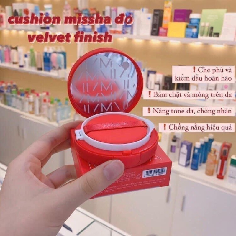 Phấn Nước Missha Velvet Finish Cushion SPF50+ PA+++ Mỏng Mịn, Che Phủ Tốt, Lâu Trôi Hàng Chính Hãng