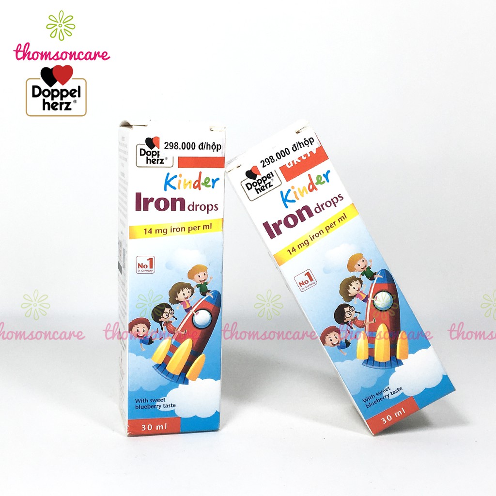 Bổ sung sắt cho bé - Aktiv Kinder Iron drops, siro bổ máu cho trẻ- Nhập khẩu từ hãng Doppelherz Đức