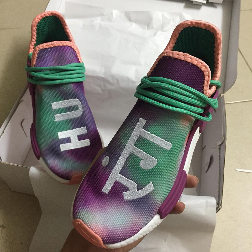 [Adidas giày]Giày Adidas Human race( holo tím loang- fullbox) ?