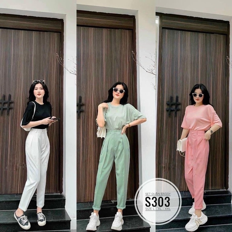 SET QUẦN BAGGY KÈM ÁO THUN [ BIGSIZE 60-90KG ]