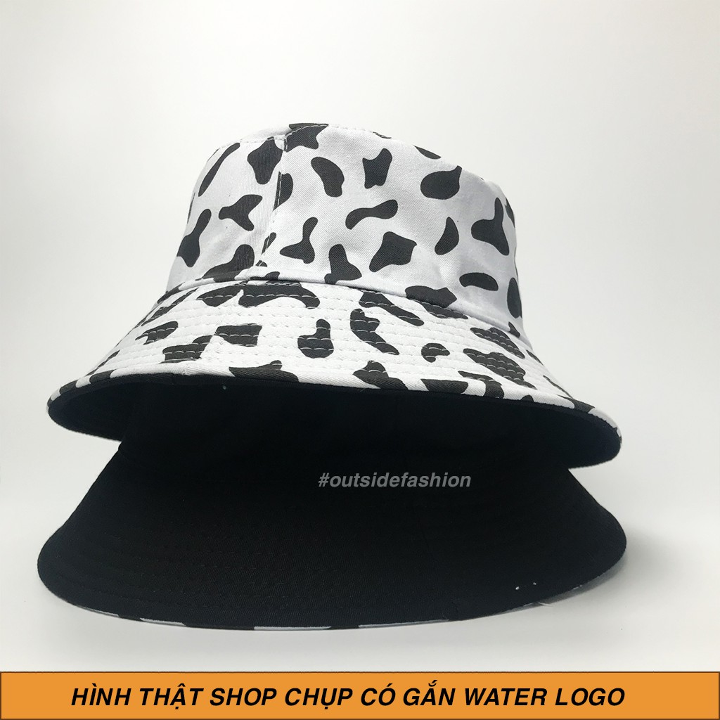 Mũ bucket bò sữa nữ nam, Nón bucket họa tiết bò sữa 2 mặt 2 màu phong cách Ulzzang form unisex Outsidestreetwear BK03