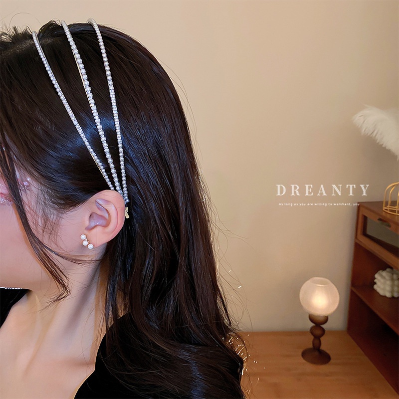 Băng Đô Nhiều Lớp Đính Ngọc Trai Nhân Tạo Thời Trang Cao Cấp