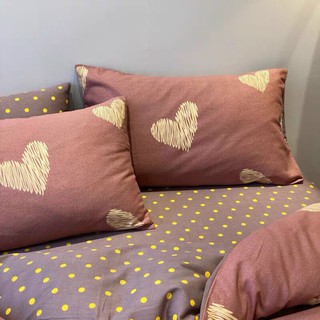 Bộ Chăn Ga Gối Tim Cotton Poly