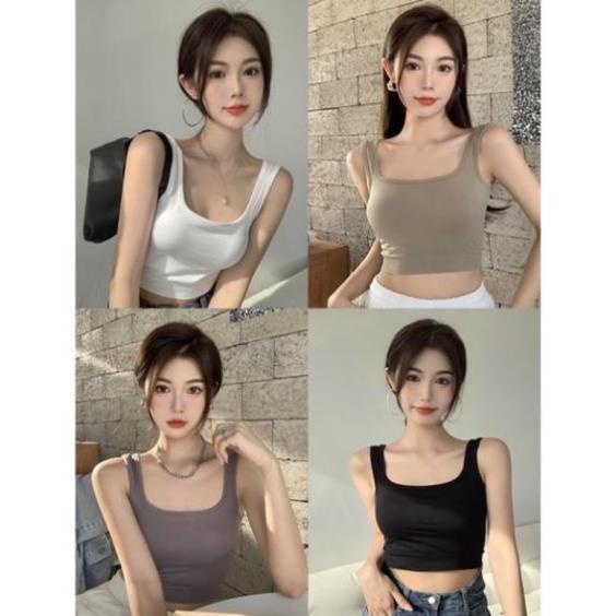 Áo Bra bầu ,Áo bầu 2 dây Thun Mềm Dáng Lửng Sẵn Đệm Ngực Siêu Hot 1809 ❤️
