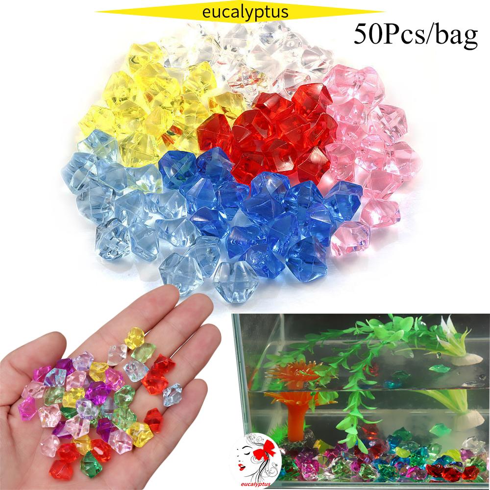 Eupus 50 Cái / Túi Thủ Công Tự Làm|Khối Đá Nhân Tạo Trang Trí Bình Hoa|Hoa Giấy Nhiều Màu Trang Trí Bể Cá|Đá Cuội