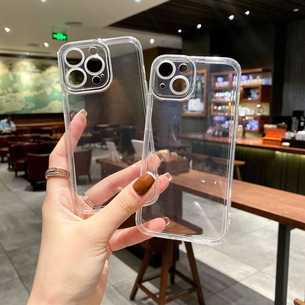 Ốp Điện Thoại Silicone Mềm Trong Suốt Đơn Giản Cho iPhone 13/12 Pro Max/11/ XS/ XR/ X/ 8/ 7/ 6S/ Plus Mini