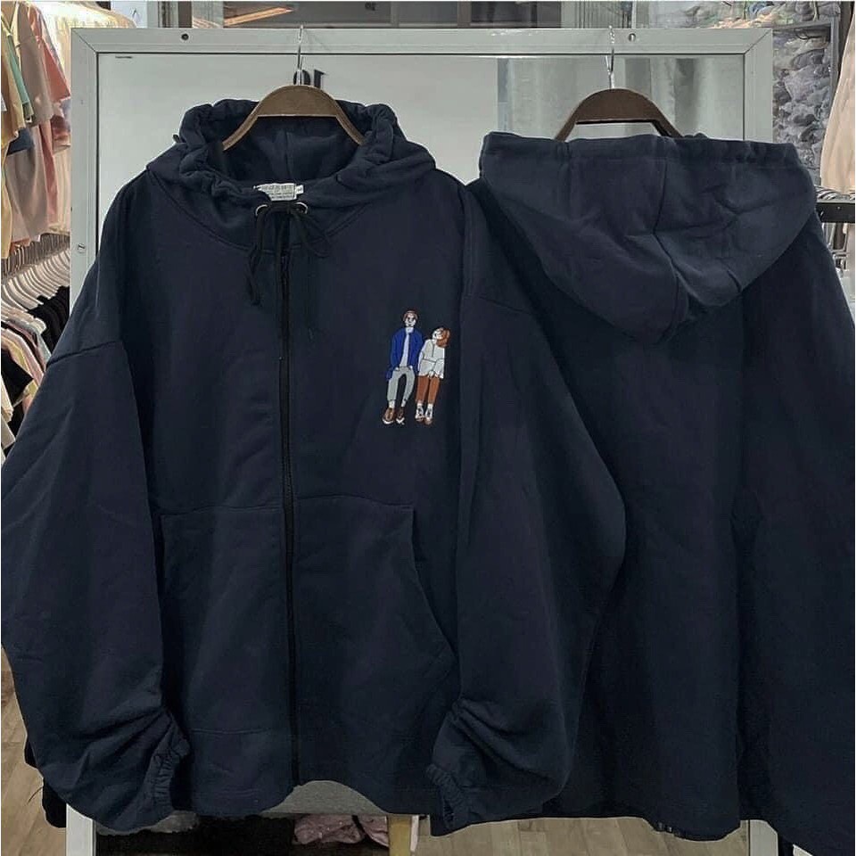 ÁO KHOÁC COUPLE Xanh Bơ - Áo Khoác Hoodie Zip Love Nam Nữ Unisex 3 Màu