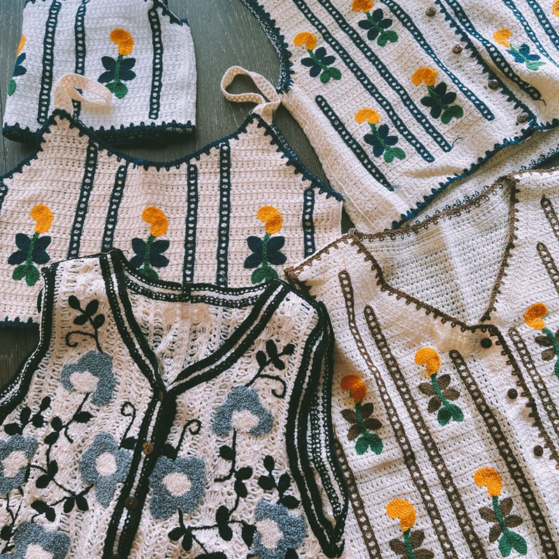 |AL13| Áo len ghile/ áo dây len họa tiết thổ cẩm phong cách vintage