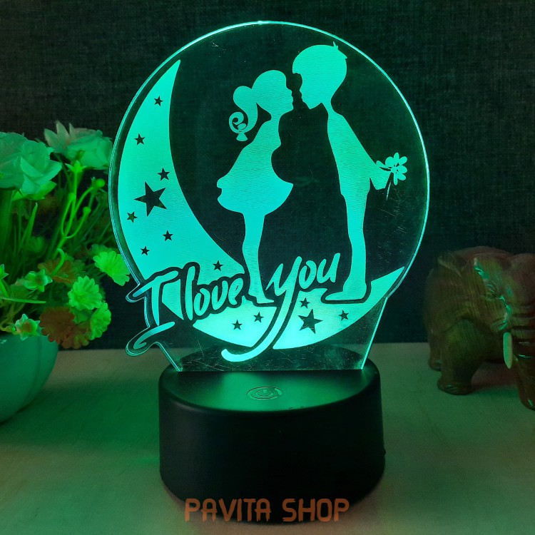 Đèn ngủ led 3d PAVITA cặp đôi, quà tặng sinh nhật độc đáo, ý nghĩa cho bạn gái, bạn trai, đèn để bàn trang trí đẹp