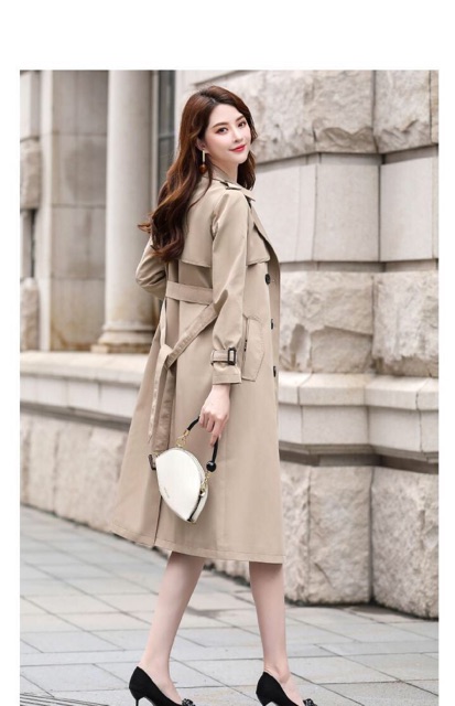 Áo Khoác Mangto nữ dáng dài phong cách hàn quốc, thời trang thu đông Quảng Châu