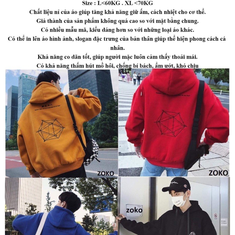 Áo Khoác Hoodie Chất Nỉ in Hình Khối Đa Diện Toán Học,Phối Màu Kiểu Dáng Vô Cùng Trẻ Trung | BigBuy360 - bigbuy360.vn