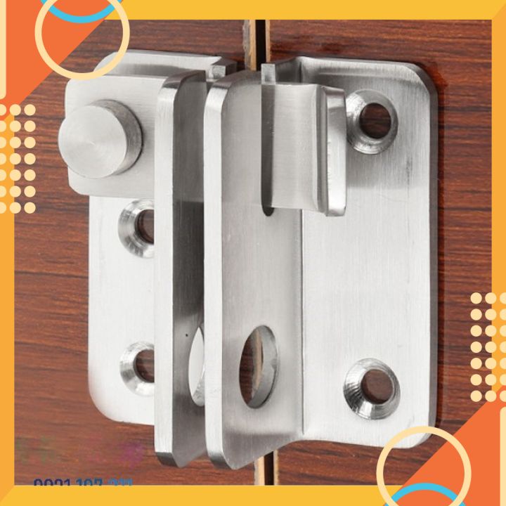 Chốt khóa cửa, then cửa bằng thép không gỉ K01 chắc chắn dày 3.5mm