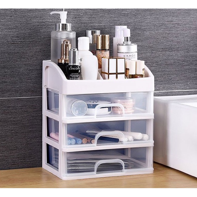 Kệ tủ đựng mỹ phẩm đồ trang điểm trong suốt 4 tầng