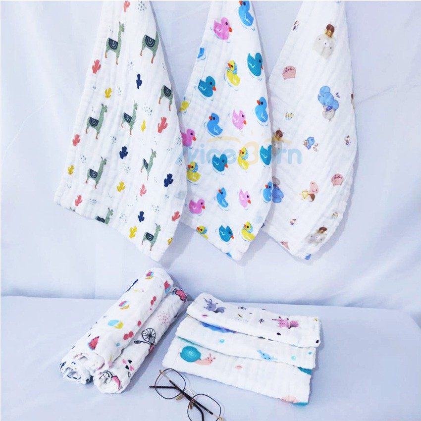Set 3 khăn cotton mềm mại thấm hút tốt dành cho bé