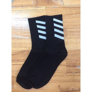 Tất tia lửa điện Off White-Black cổ dài