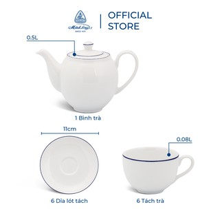 BỘ ẤM TRÀ MINH LONG CAMELLIA 0.5L