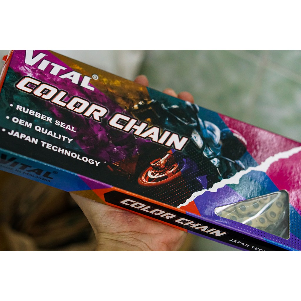 Sên vàng VITAL có phốt cao su , dùng cho xe Winner, Sonic, Exciter 135, Exciter 150, Raider, Nova Dash...