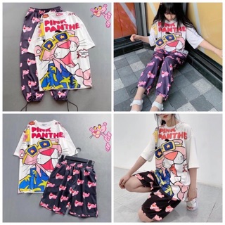 [SIÊU HOT] Set bộ thun Áo Báo Hồng và quần hoạt hình
