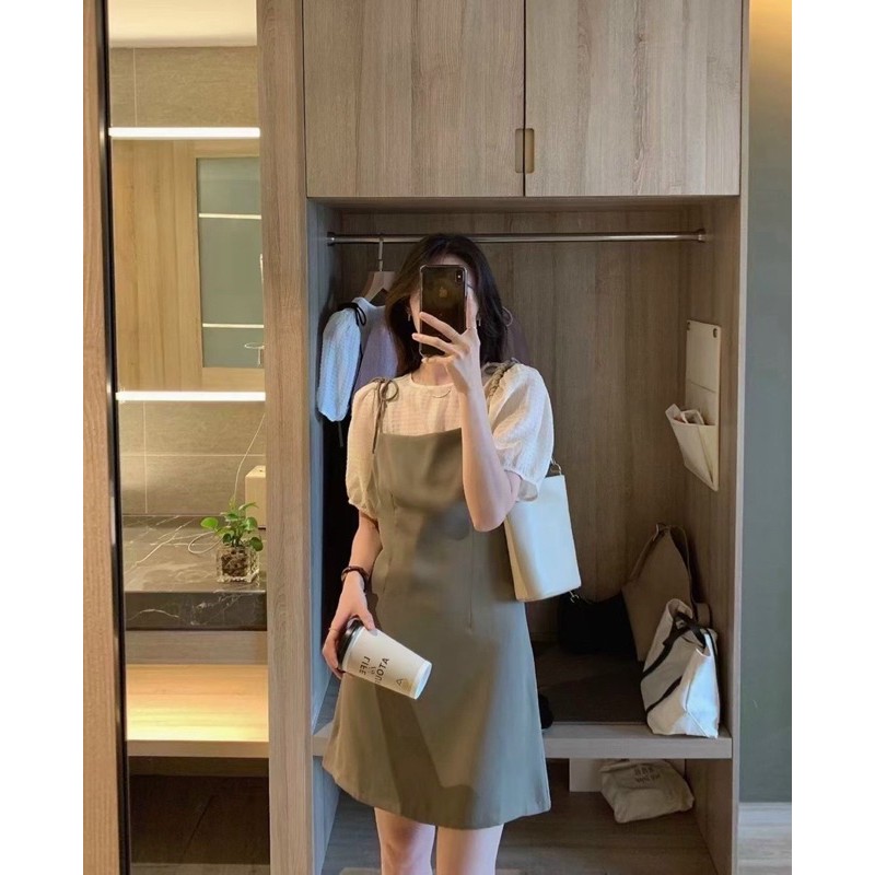 Set yếm lụa dáng ngắn dây cột nơ | BigBuy360 - bigbuy360.vn