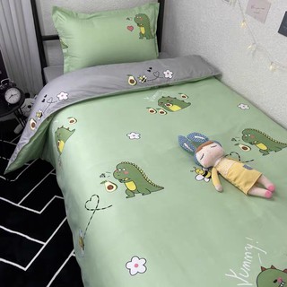 [ RẺ VÔ ĐỊCH ] Bộ chăn ga Cotton Poly khủng long con - mẫu mới phong cách Hàn Quốc