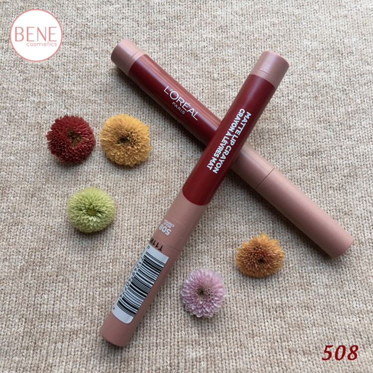 [Chính Hãng] Son Lì Bút Chì L'Oreal Matte Lip Crayon 508 Brulee Everyday