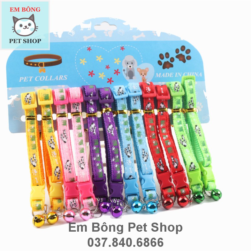 Vòng đeo cổ cho chó mèo kèm chuông. Hàng loại 1 🤩🤩