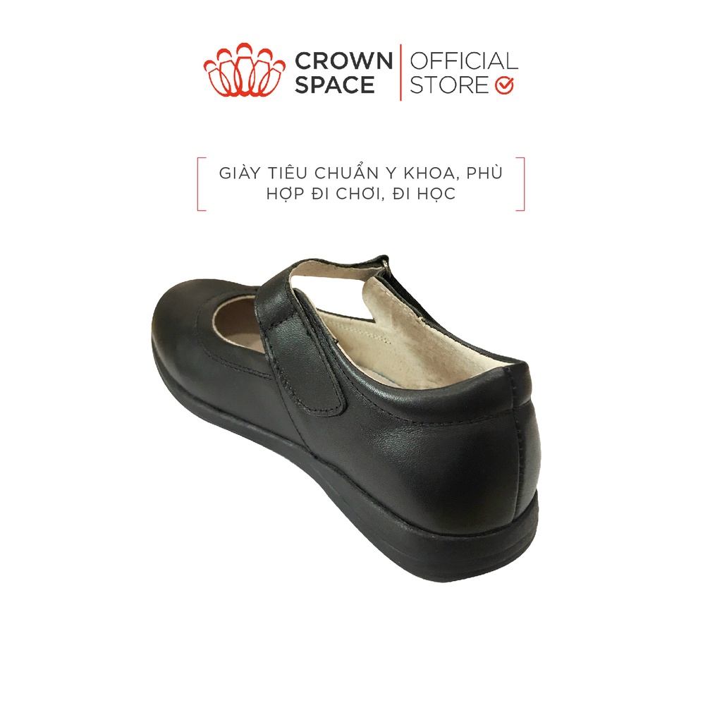 PHIÊN BẢN 2021 Giày Đi Học Bé Gái Cao Cấp CrownSpace CRUK3039 Chuẩn Y Khoa Size 33-38