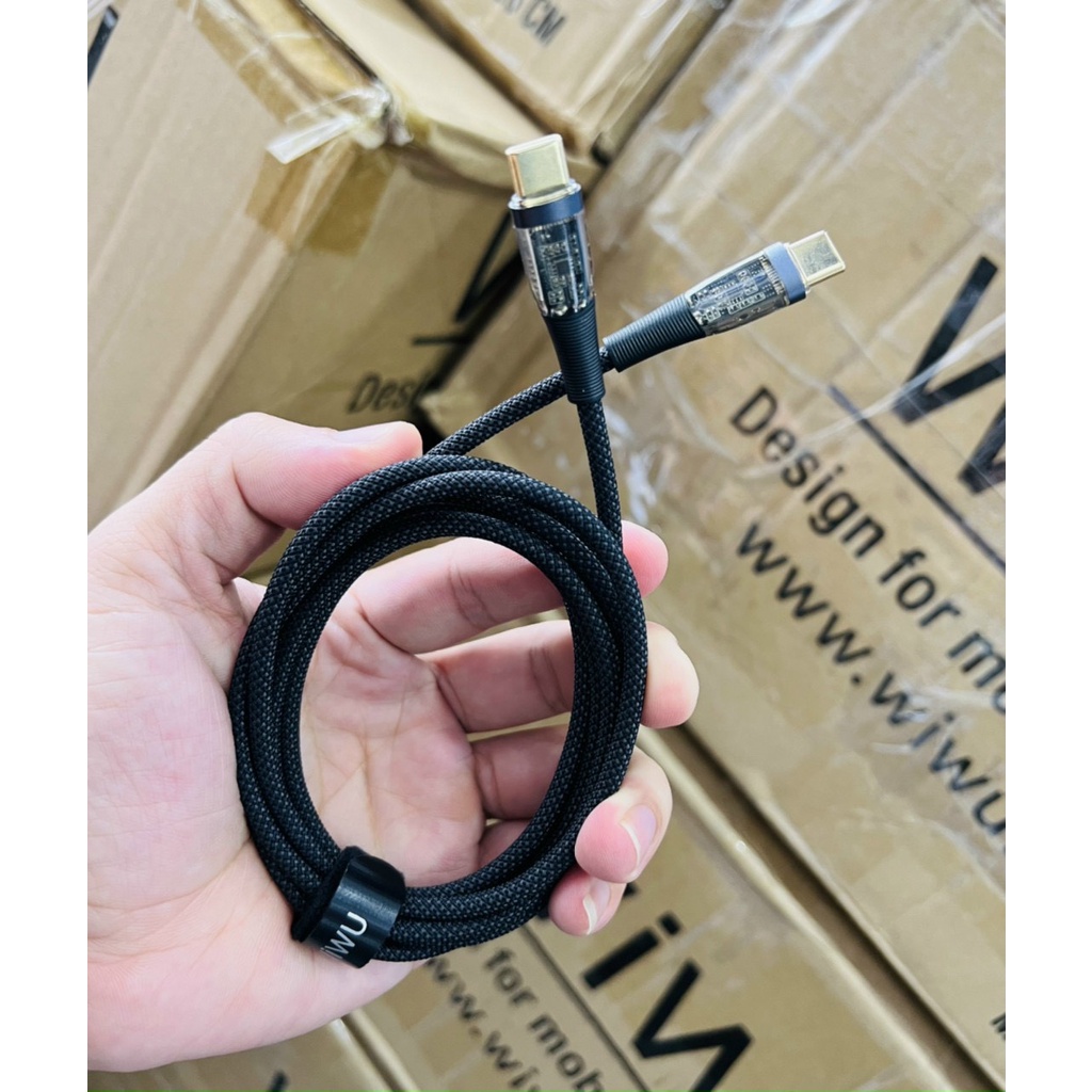 Cáp Wiwu Data Cable TM02 Cho Điện Thoại, Máy Tính Xách Tay, Máy Tính Bảng Hỗ Trợ Sạc Cực Nhanh 100W- Hàng chính hãng