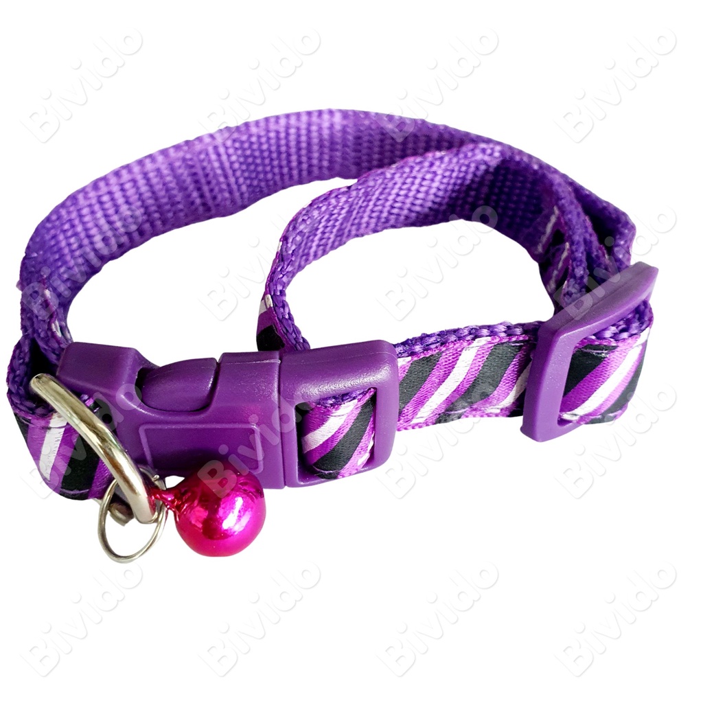 Vòng cổ chó mèo thú cưng sọc chéo bản rộng 1.5cm 5kg - 10kg - Bivido