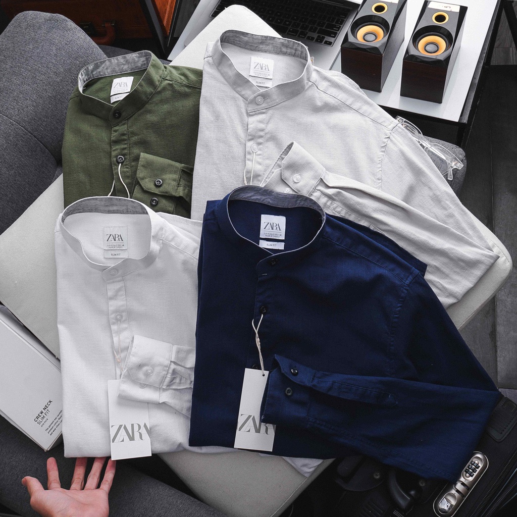 Áo sơ mi nam dài tay cao cấp chất đũi THE 727 BH.D.Z.24