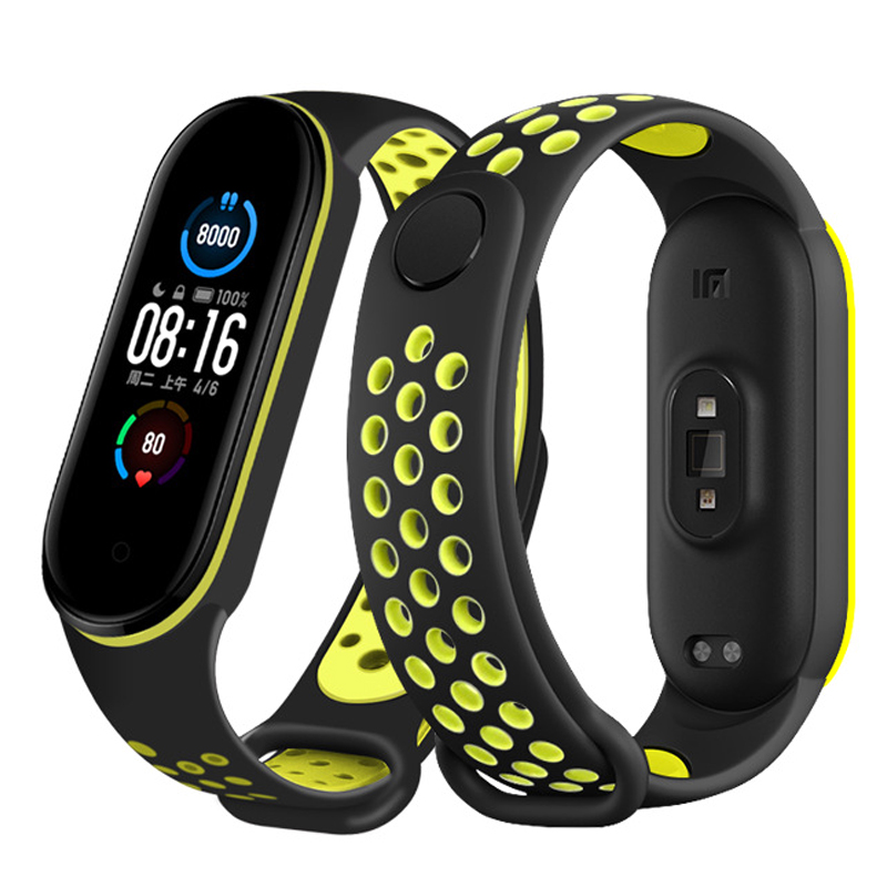 AMAZFIT Dây Đeo Thay Thế Chất Liệu Silicon Màu Trơn Cho Xiaomi Miband 5