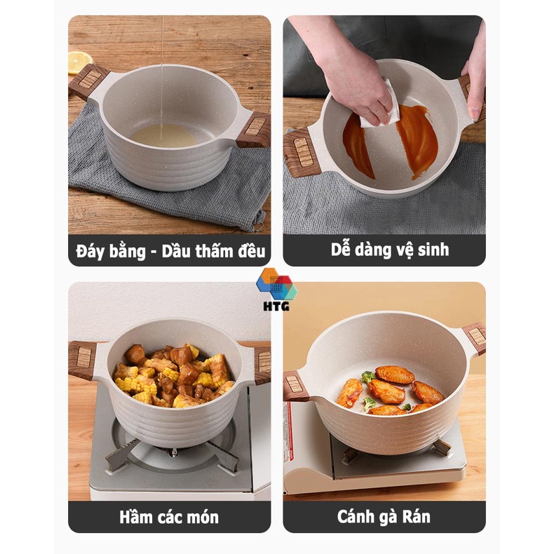 Nồi Đá Maifan Phaedra Hàng Cao Cấp, Chống Dính Siêu Bền, Có Xửng Hấp, Sử Dụng Mọi Loại Bếp, Gia Nhiệt Nhanh