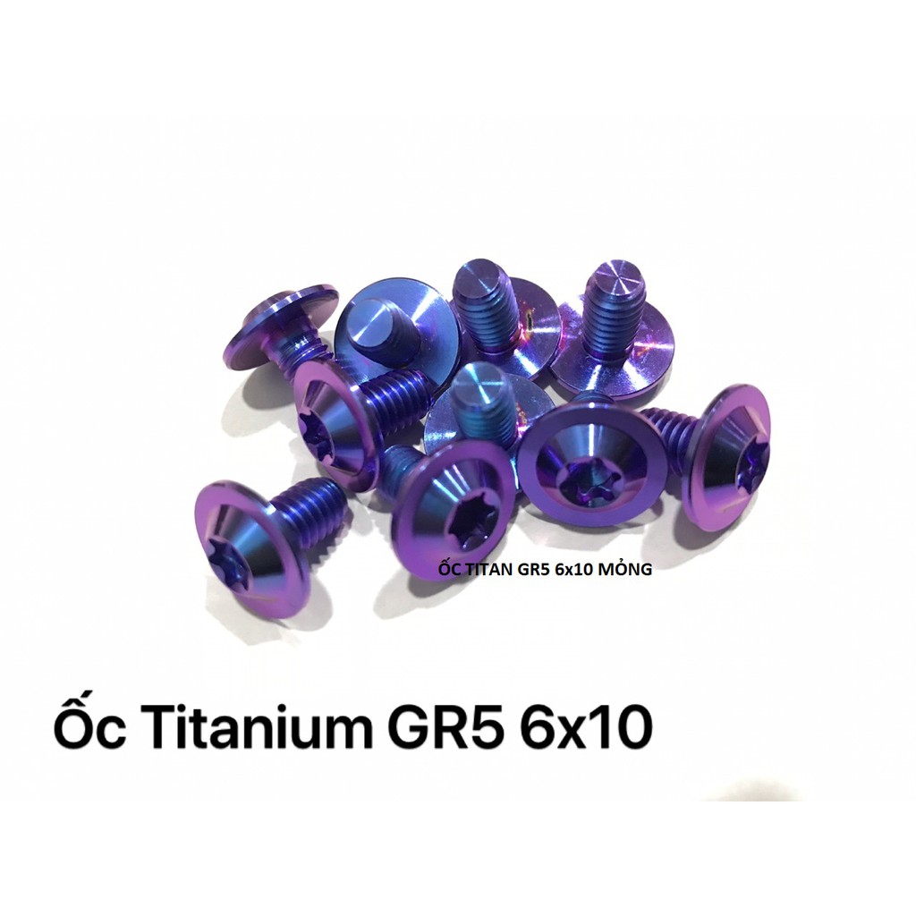 ỐC TITANIUM GR5 6x10, 6x15 DÀY VÀ MỎNG