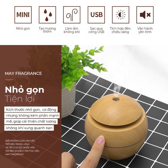 EWD DHFS Máy Xông Tinh Dầu AROMA Phun Sương Tạo Ẩm Vân Gỗ Cao Cấp phải chăng Nhất 2020 TẶNG một Lọ Tinh Dầu. 8 EW