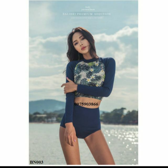 (Có sẵn)Bộ bơi dài tay hình hoa Lan tây tạng(có video)