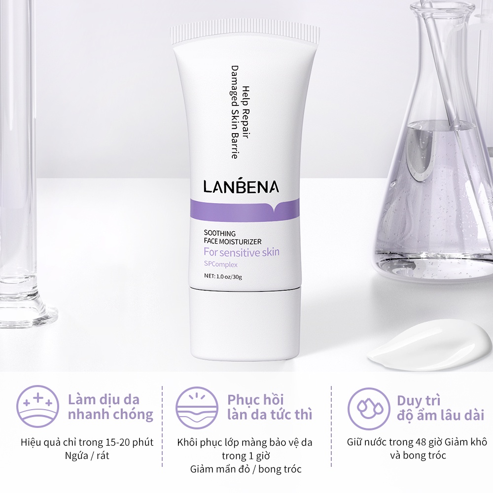 Kem dưỡng ẩm làm dịu LANBENA Phục hồi da Giảm ửng đỏ khô ngứa Dành cho da nhạy cảm
