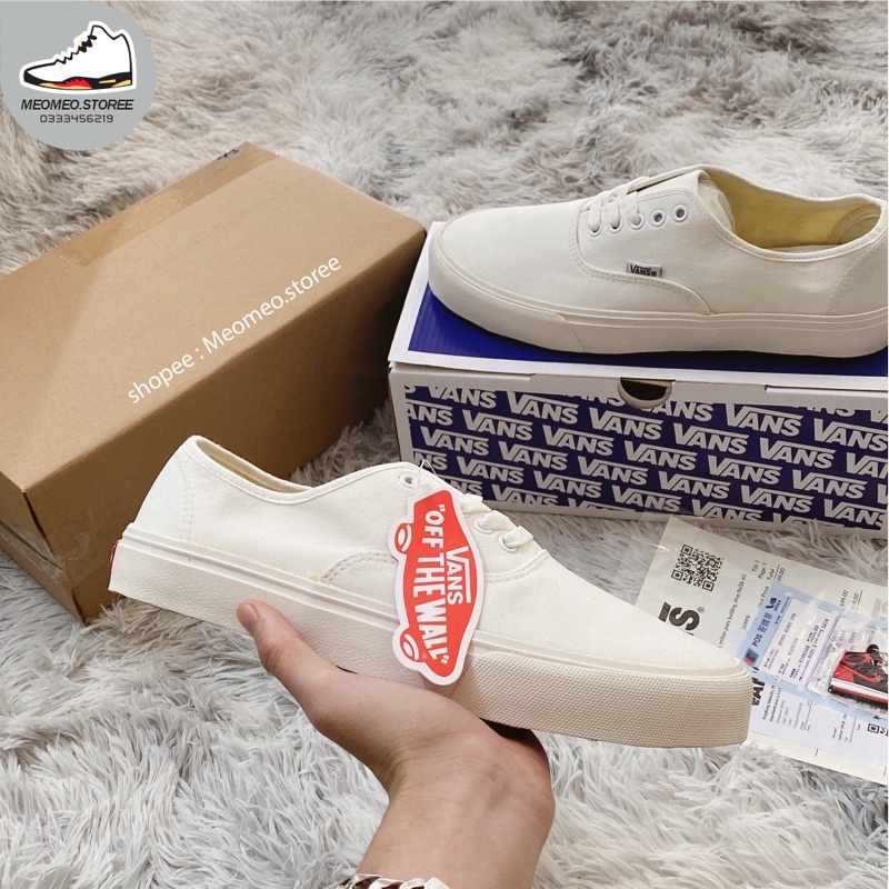 [ Tặng móc khoá + box bảo vệ ]  Giày vans classic trắng buộc dây hàng 1:1 chất lượng  [ full box + freeship ]