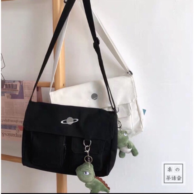 TÚI TOTE VẢI CANVAS ĐEO CHÉO THÊU HÀNH TINH SIZE TO