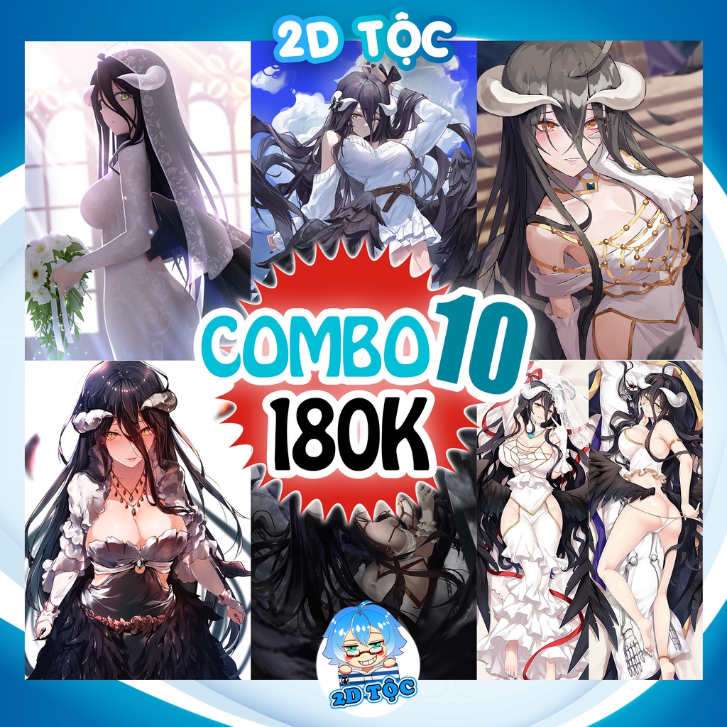 Tranh Poster A3 dày bóng mịn 2 mặt Albedo Anime Manga Overlord – Tranh treo tường tranh dán tường Anime by 2D Tộc Shop