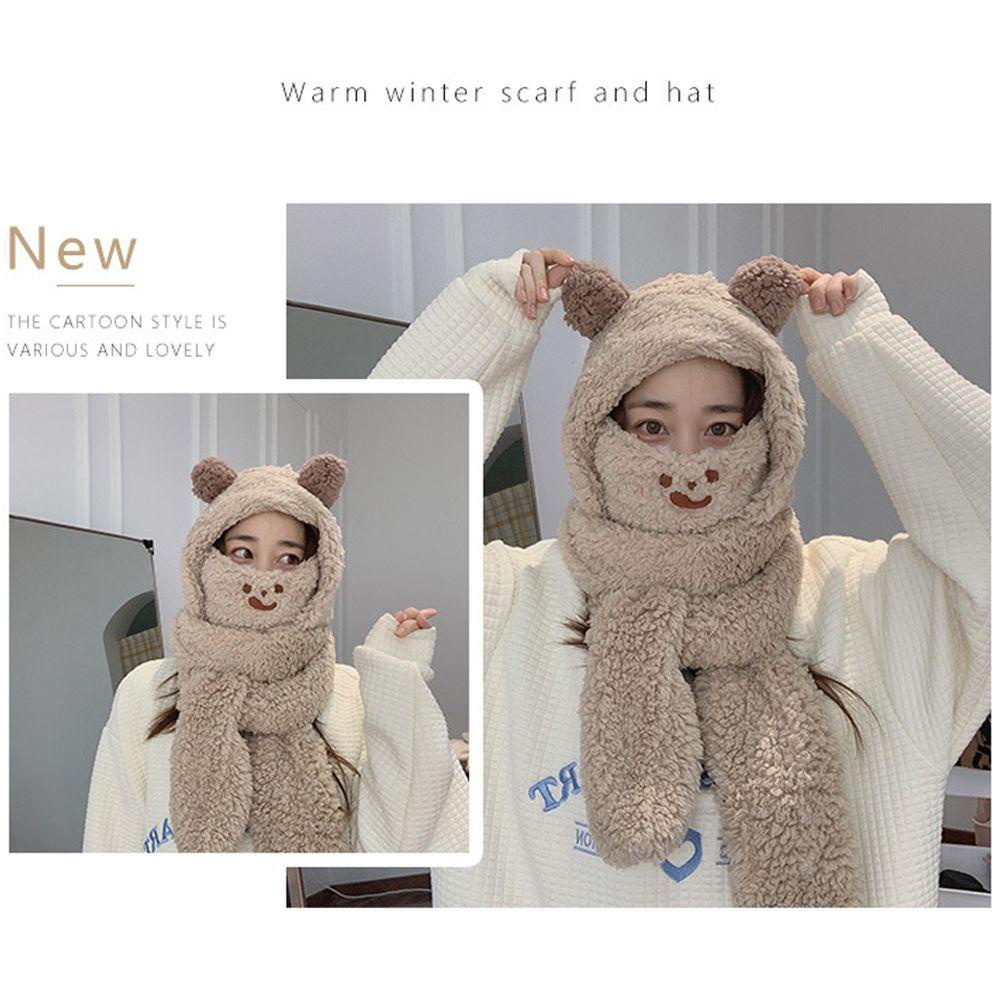Bộ Mũ Beanie Kèm Khăn Choàng Chống Gió Giữ Ấm Mùa Đông