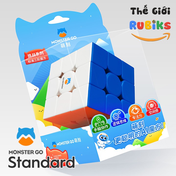 🔥HOT🔥 Rubik GAN Monster GO 2x2 / 3x3 / Pyraminx / Skewb Stickerless - Monster GO 3x3 M Có Nam Châm