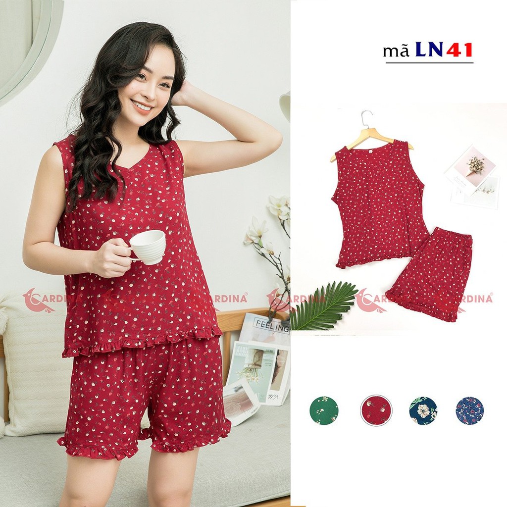 [RẺ VÔ ĐỊCH] Bộ Hè 2 dây Nữ Chất Lanh Nhung CARDINA Nhật Bản Siêu Thoáng Mát | BigBuy360 - bigbuy360.vn