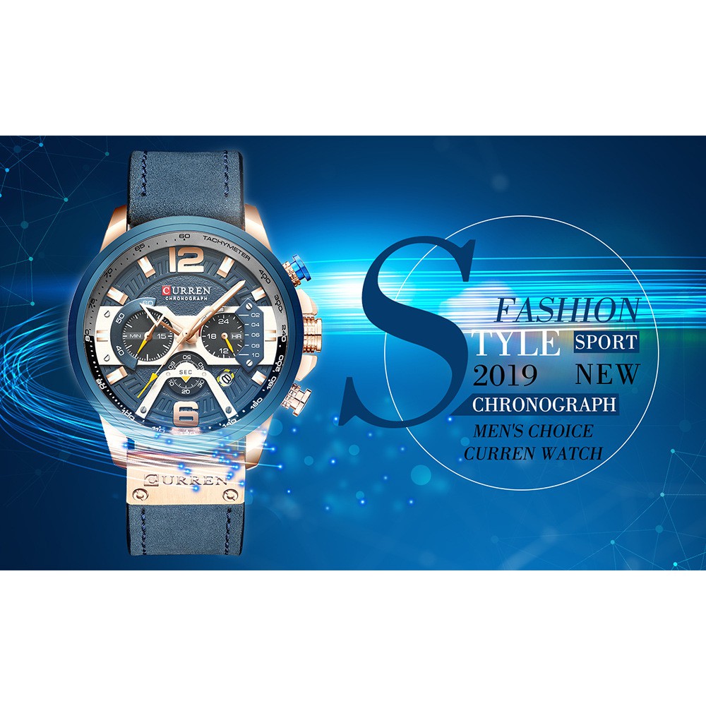Đồng hồ thời trang nam dây da cao cấp cá tính Curren 8329