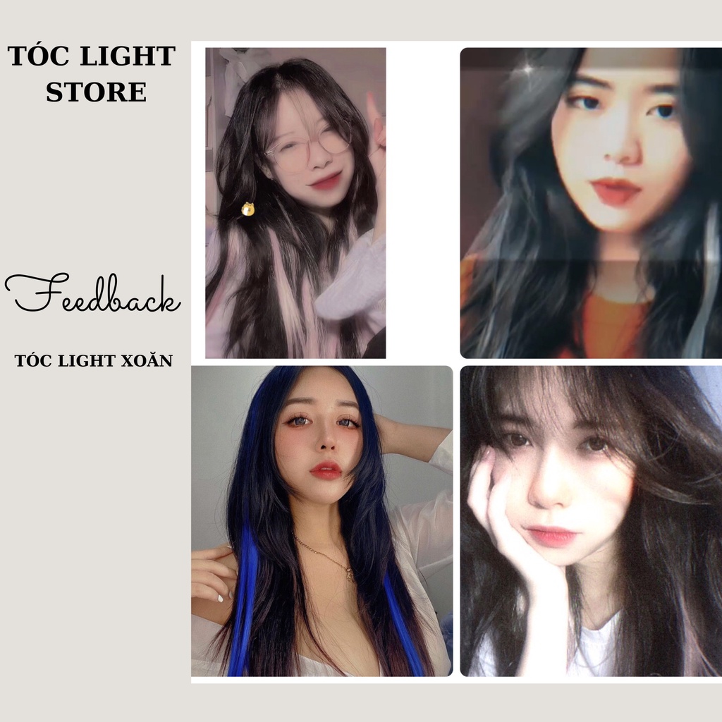 Tóc kẹp light Phím nhỏ Thẳng 60cm ⚡⚡ - Tóc giả nhiều màu khói Xám khói - Chụp ảnh - Sống ảo