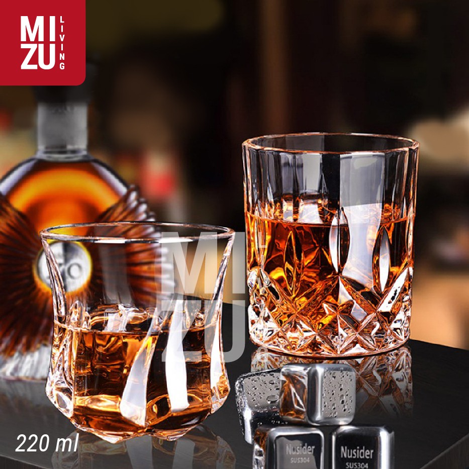 Ly Thủy Tinh Uống Rượu Whisky / Đá Uống Whiskey Kiểu Dáng Độc Đáo Kính