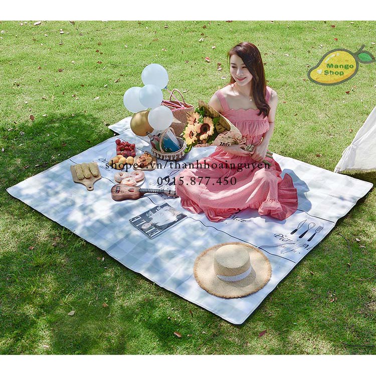 Thảm dã ngoại gấp gọn có quai xách ( thảm trải picnic caro chụp ảnh ) | BigBuy360 - bigbuy360.vn