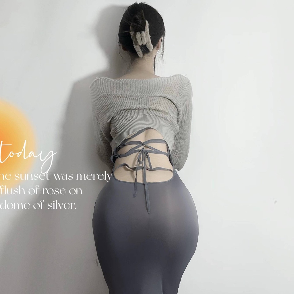 Đầm Ngủ Len Lưới Khoét Rỗng Quyến Rũ Cho Nữ