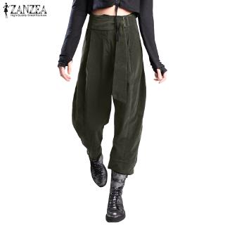 Quần Baggy ZANZEA Eo Cao Ống Rộng Cá Tính Cho Nữ