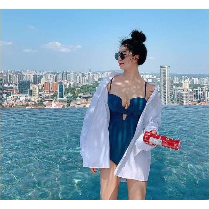 Bikini, Đồ Bơi Đi Biển Một Mảnh Thân Liền Gọng Vuông Xẻ ngực Sexy nhiều màu NS20 | BigBuy360 - bigbuy360.vn