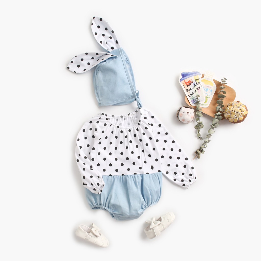 Bộ Áo Liền Quần Sanlutoz Bằng Cotton Tay Dài Dành Cho Bé Sơ Sinh